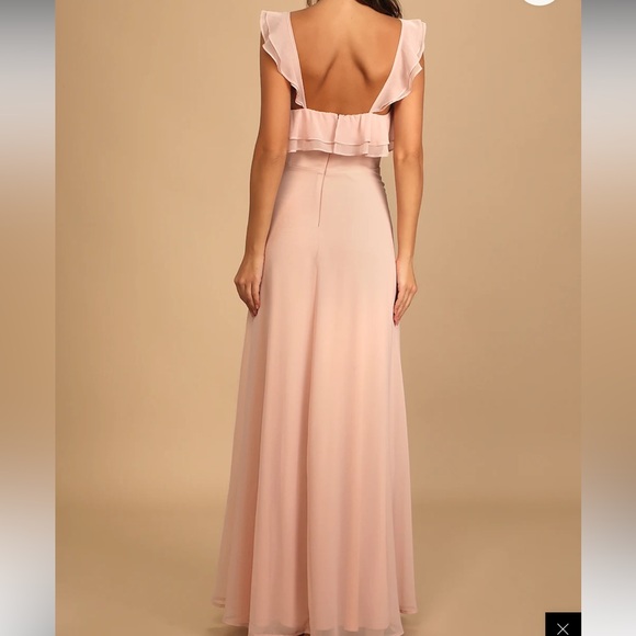 Lulu’s Adoring Glances Blush Ruffled Maxi Dress - Picture 3 of 7